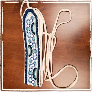 Blue Embroidered belt